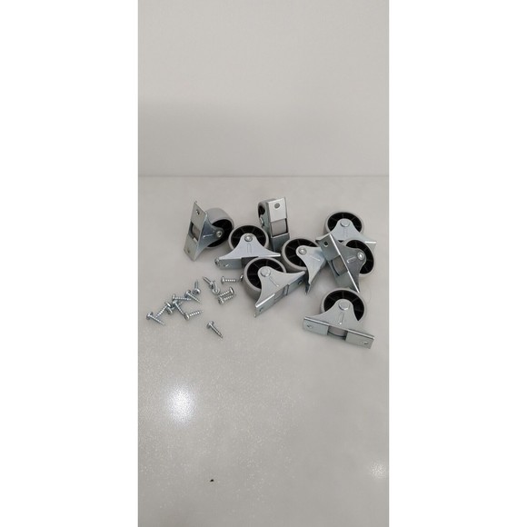 5/8" Small Caster Wheels Rigid Casters Non Rotating Metal Top Plate Furniture - Picture 1 of 9